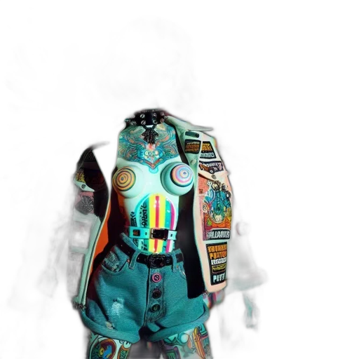 robot, jacket, staff, mask transparent PNG cut-out