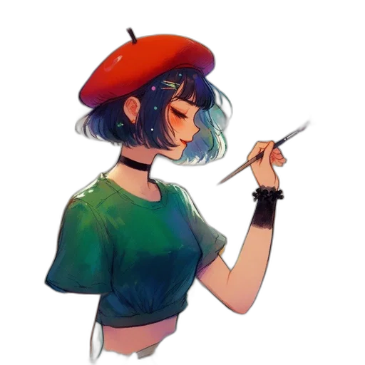 hat, staff, dress, umbrella transparent PNG cut-out