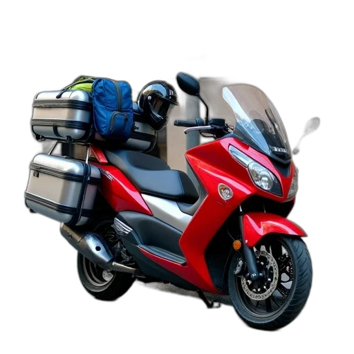 3d render, concept art, red, motorcycle transparent PNG cut-out