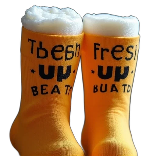 two, beers, socks, words transparent PNG cut-out