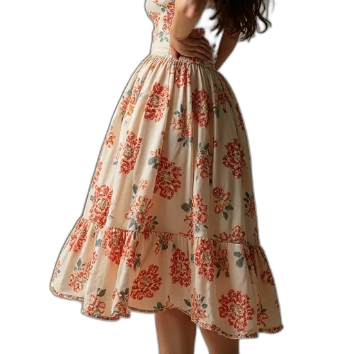 dress, aym, printed, midi transparent PNG cut-out