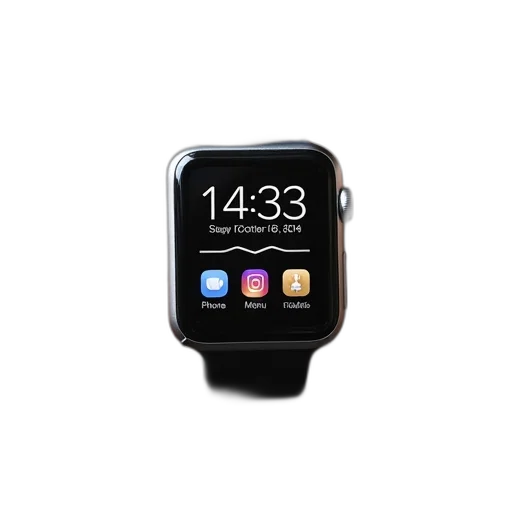 modern, smartwatch, digital, display transparent PNG cut-out