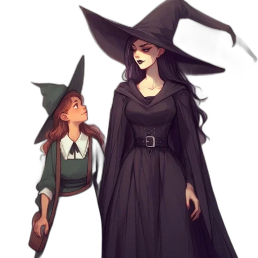 dress, hat, staff, concept art transparent PNG cut-out