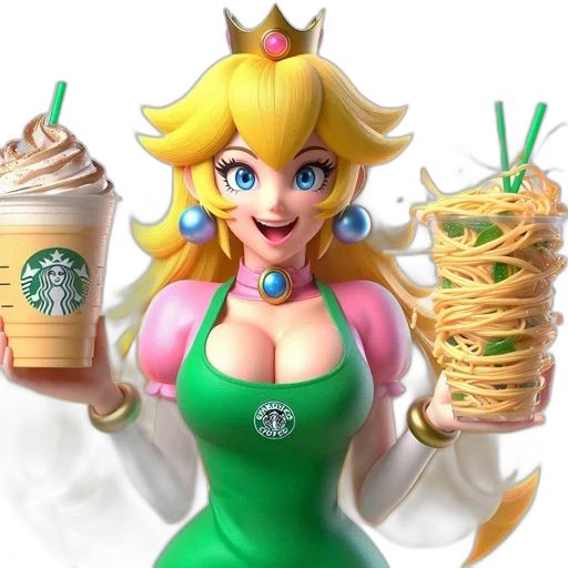 food, dress, crown, 3d render transparent PNG cut-out