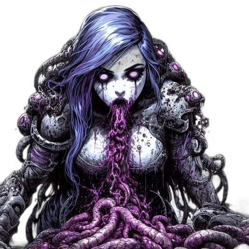 hair, creature, comic book art, concept art transparent PNG cut-out