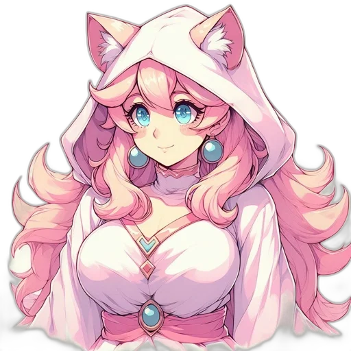 hat, dress, anime, pixel art transparent PNG cut-out