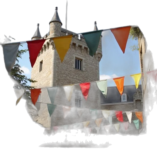 crown, colourful, triangular, flags transparent PNG cut-out