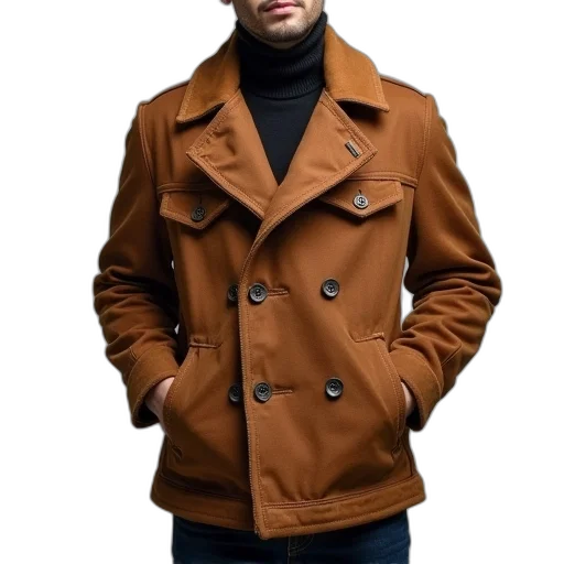 jacket, photorealistic, 3d render, earth tones transparent PNG cut-out