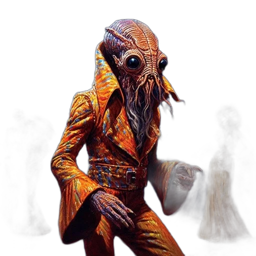 creature, robot, mask, staff transparent PNG cut-out