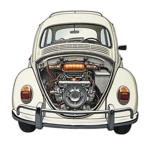 car, photorealistic, thesampussedbus, 1971 transparent PNG cut-out