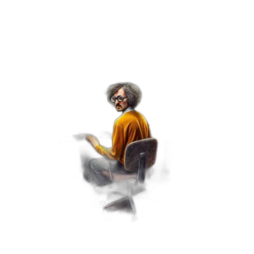 shoes, hair, staff, creature transparent PNG cut-out