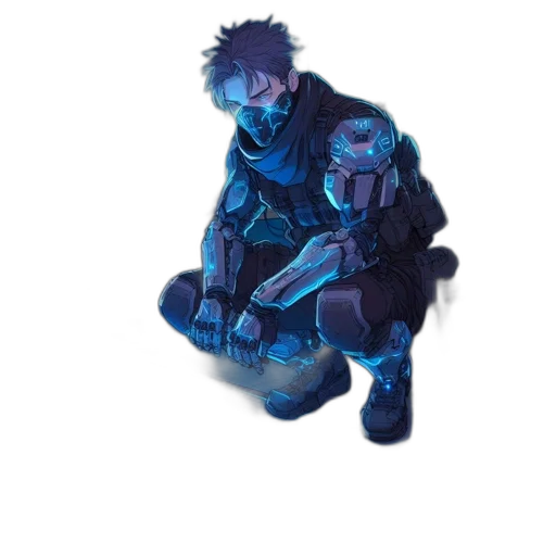 robot, jacket, weapon, creature transparent PNG cut-out