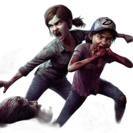 concept art, comic book art, photorealistic, two transparent PNG cut-out