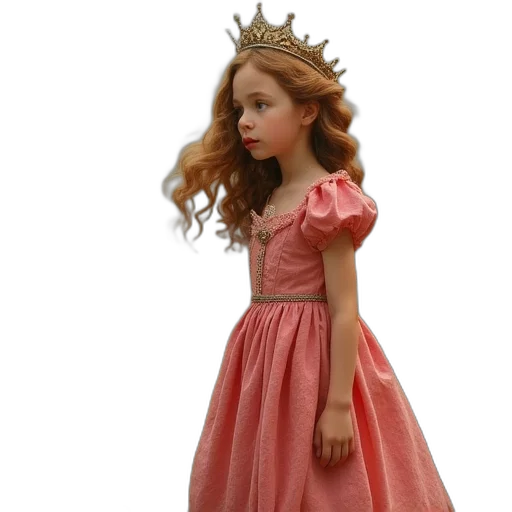 crown, dress, 3d render, photorealistic transparent PNG cut-out
