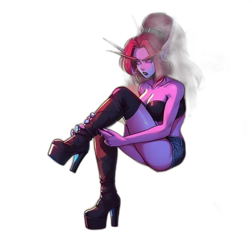 hair, concept art, cyberpunk, pixel art transparent PNG cut-out