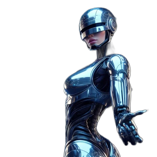 robot, concept art, cyberpunk, comic book art transparent PNG cut-out