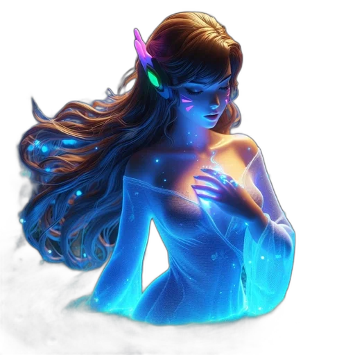staff, face, dress, fantasy art transparent PNG cut-out
