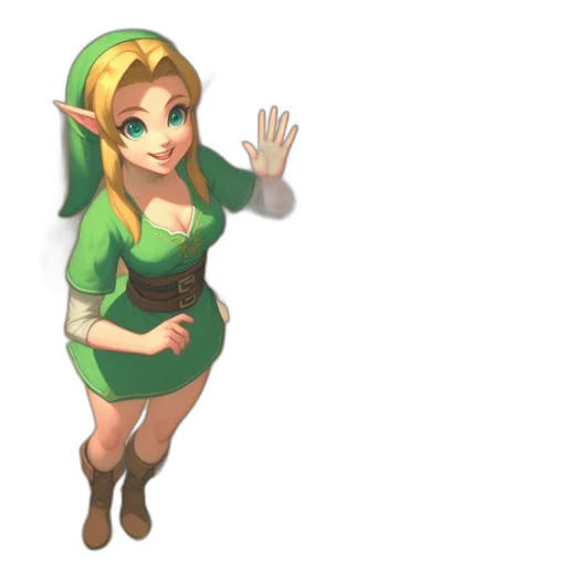 dress, staff, face, 3d render transparent PNG cut-out
