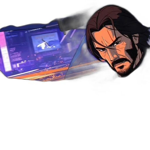 weapon, mask, face, hair transparent PNG cut-out