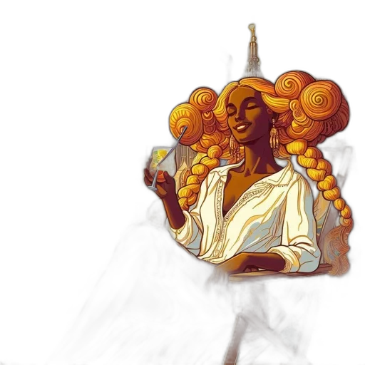 crown, hair, staff, concept art transparent PNG cut-out