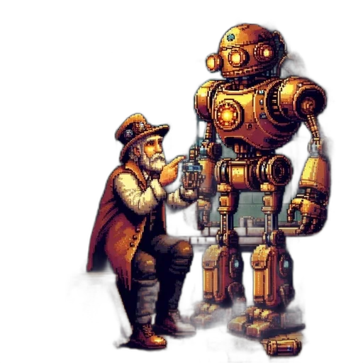 robot, weapon, staff, concept art transparent PNG cut-out