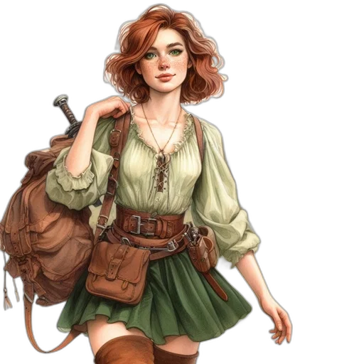 dress, staff, fantasy art, concept art transparent PNG cut-out