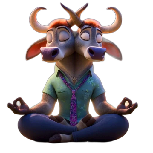 animal, staff, mask, 3d render transparent PNG cut-out