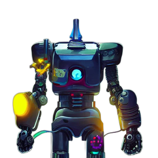 robot, weapon, staff, concept art transparent PNG cut-out