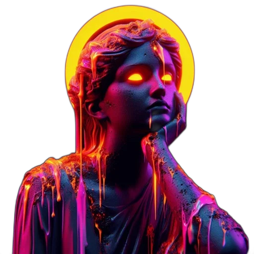 vaporwave, cyberpunk, pixel art, concept art transparent PNG cut-out