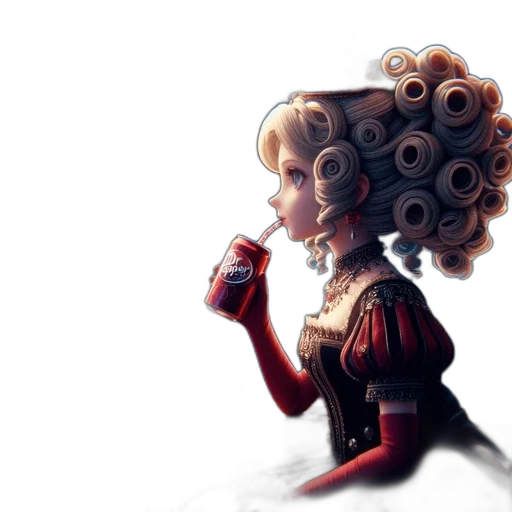 hair, dress, crown, robot transparent PNG cut-out