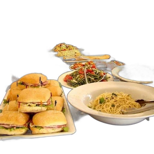 food, buffet, table, various transparent PNG cut-out