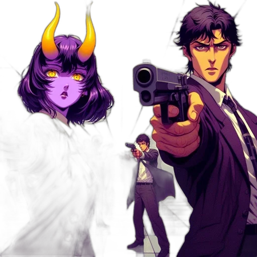 concept art, comic book art, anime, fantasy art transparent PNG cut-out