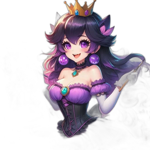crown, dragon, dress, staff transparent PNG cut-out
