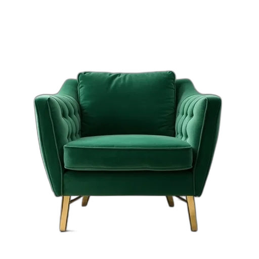 furniture, crown, 3d render, green transparent PNG cut-out