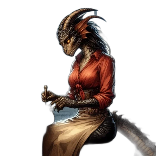 dragon, staff, sword, creature transparent PNG cut-out