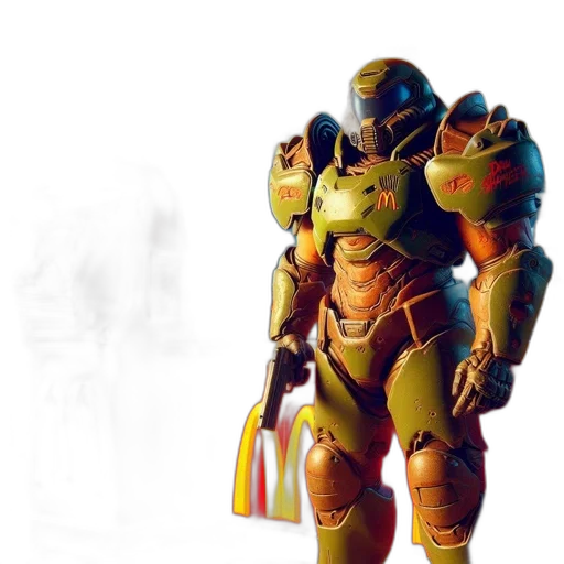 robot, weapon, concept art, 3d render transparent PNG cut-out