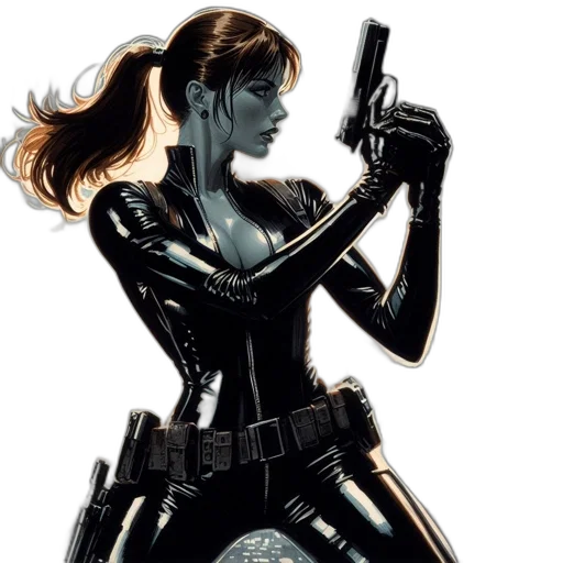 comic book art, concept art, cyberpunk, cartoon transparent PNG cut-out