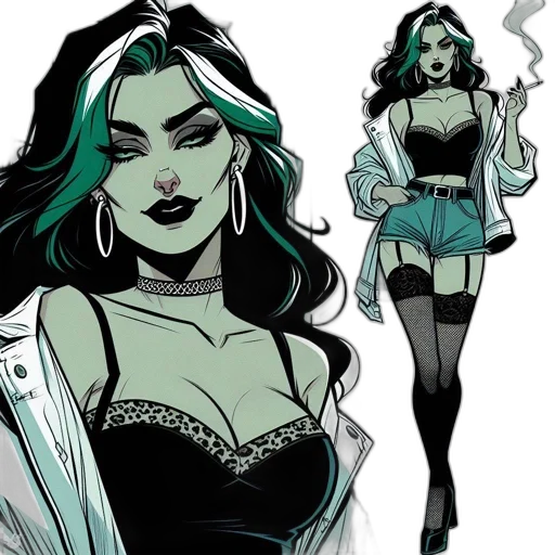 comic book art, concept art, cartoon, fantasy art transparent PNG cut-out