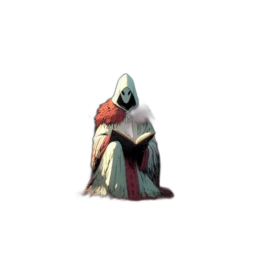 mask, creature, dress, staff transparent PNG cut-out