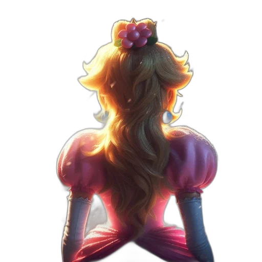 dress, crown, hair, staff transparent PNG cut-out