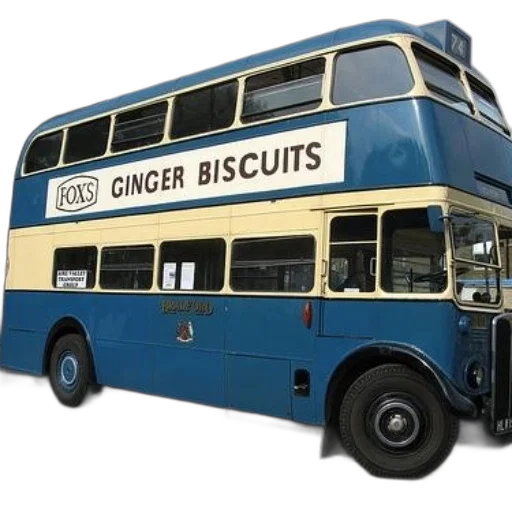 3d render, vintage, double-decker, bus transparent PNG cut-out