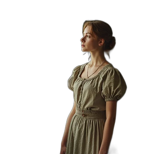 dress, staff, jewelry, hat transparent PNG cut-out
