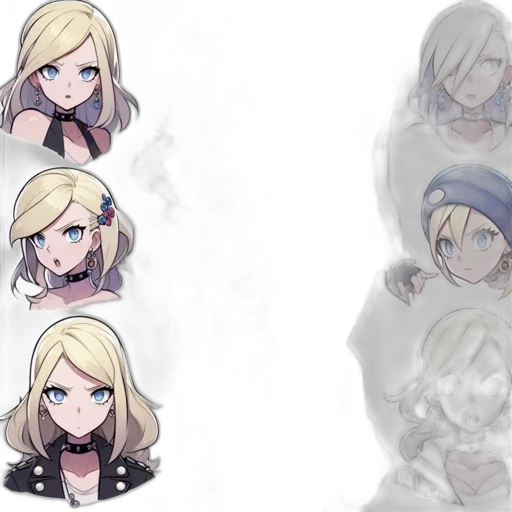 face, anime, concept art, pixel art transparent PNG cut-out