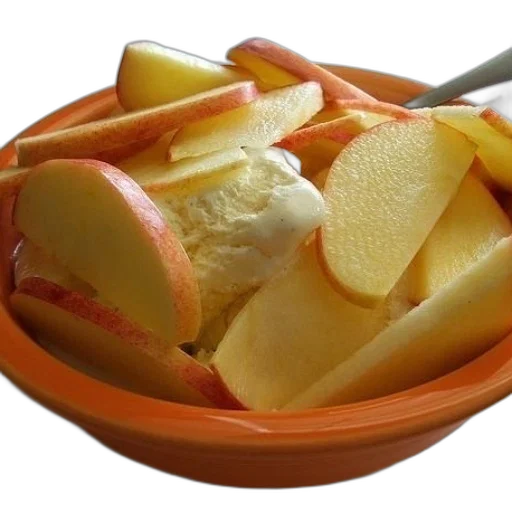 food, bowl, sliced, apples transparent PNG cut-out