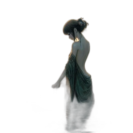 dress, hat, hair, staff transparent PNG cut-out