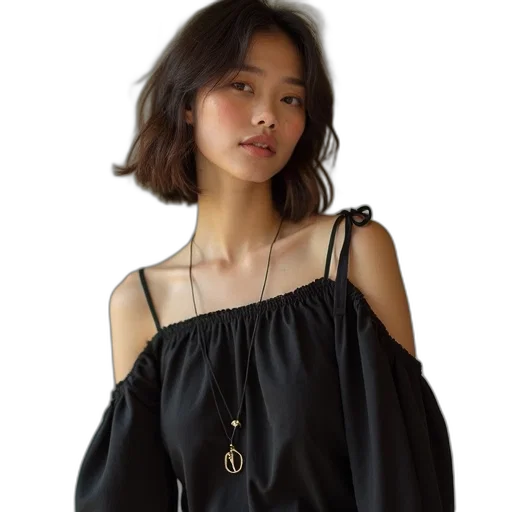 dress, jacket, jewelry, staff transparent PNG cut-out