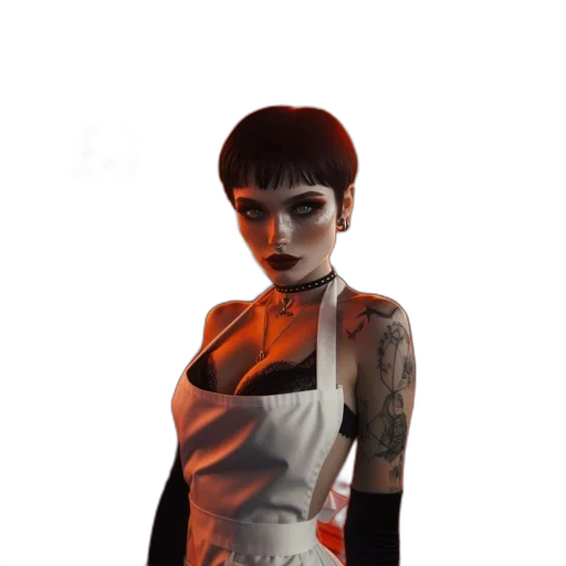 dress, robot, staff, face transparent PNG cut-out