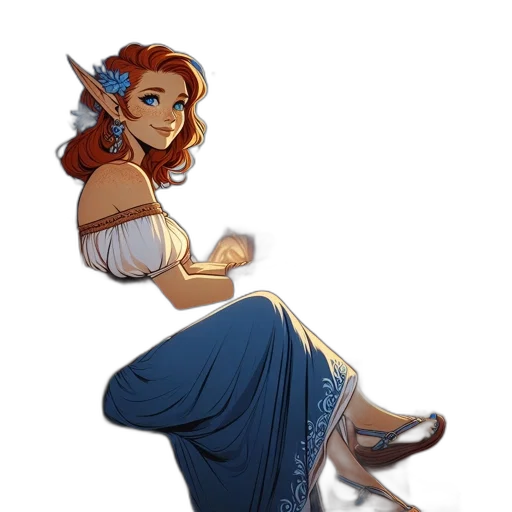 dress, staff, concept art, fantasy art transparent PNG cut-out