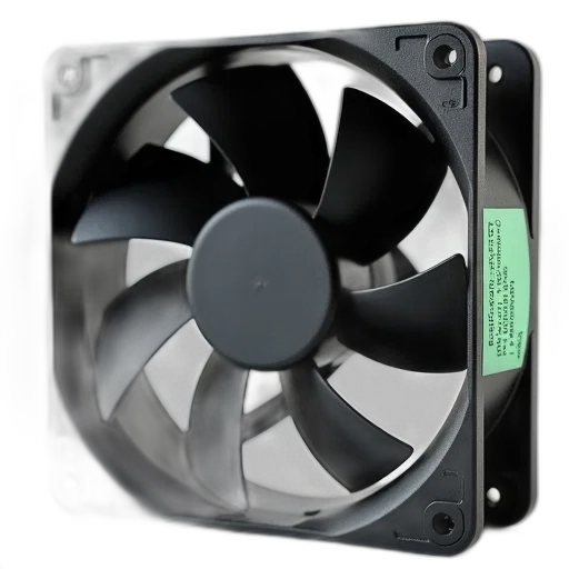 3d render, black, computer, fan transparent PNG cut-out