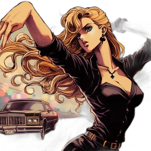 car, comic book art, cartoon, concept art transparent PNG cut-out